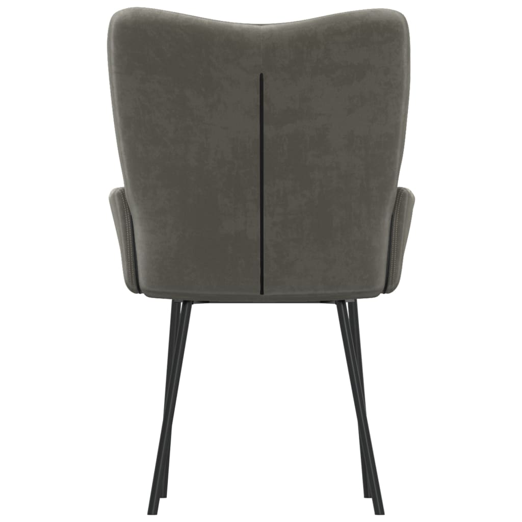 Dining chairs, 2 pcs., dark grey, velvet