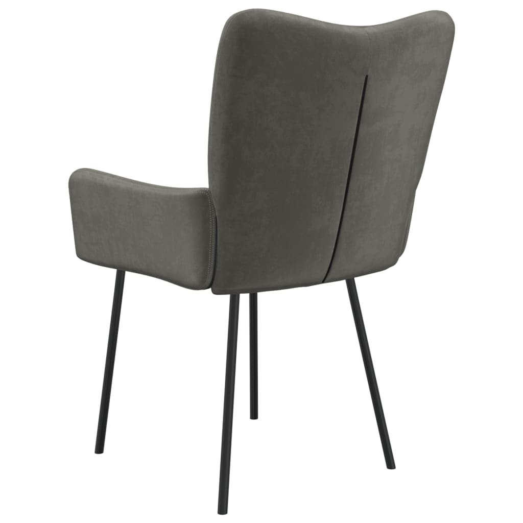 Dining chairs, 2 pcs., dark grey, velvet