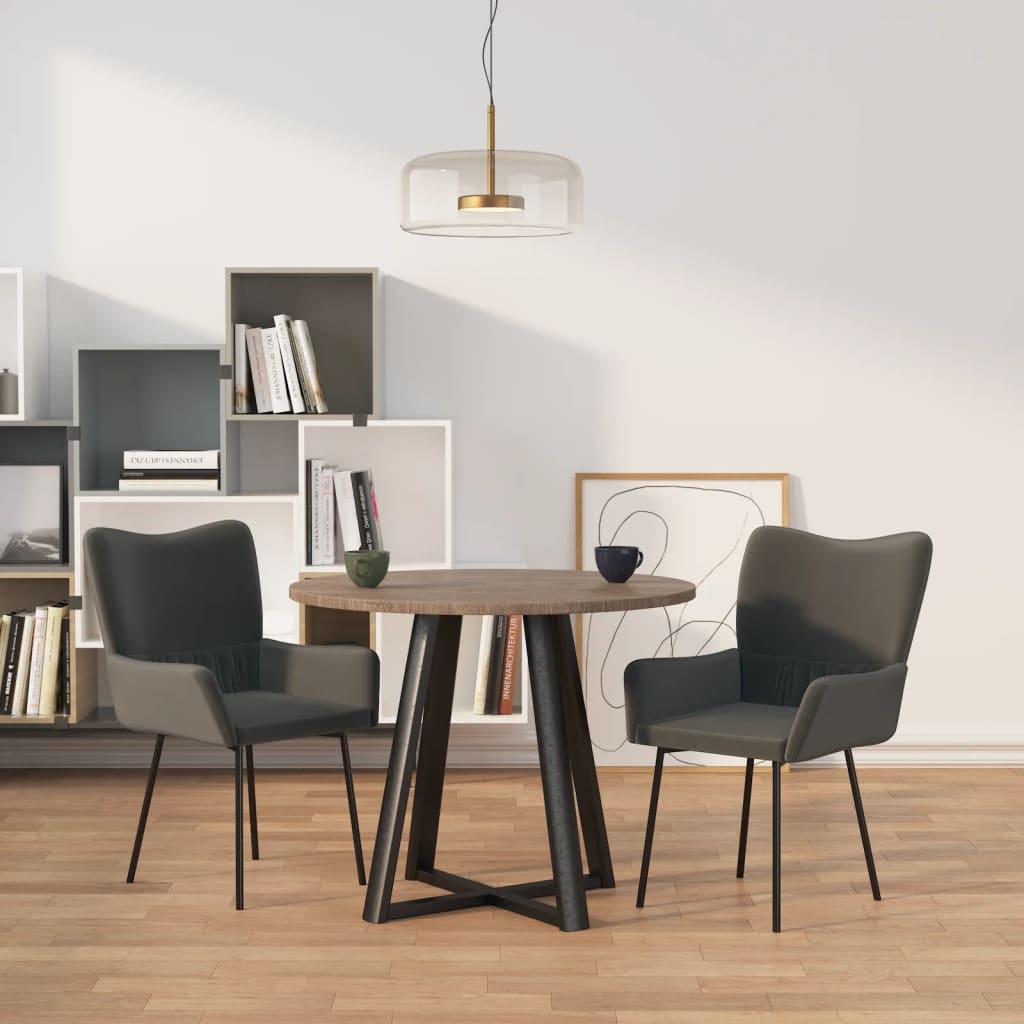 Dining chairs, 2 pcs., dark grey, velvet