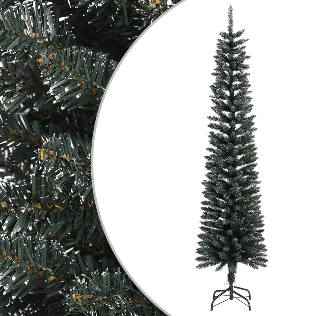 Dirbtinė siaura Kalėdų eglutė MEADOW MOON, su stovu, žalia, 240cm.