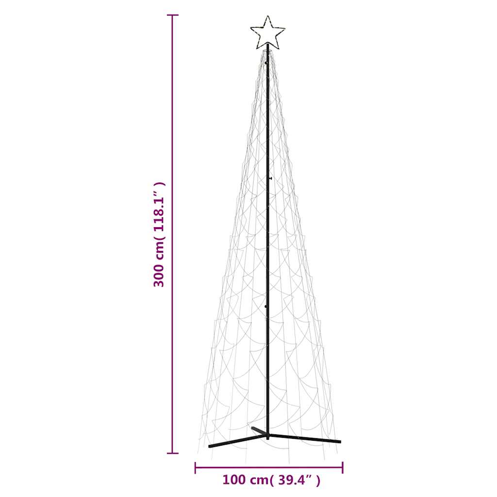 Kalėdinė eglutė, šiltai balta, 500 LED, 100x300 cm