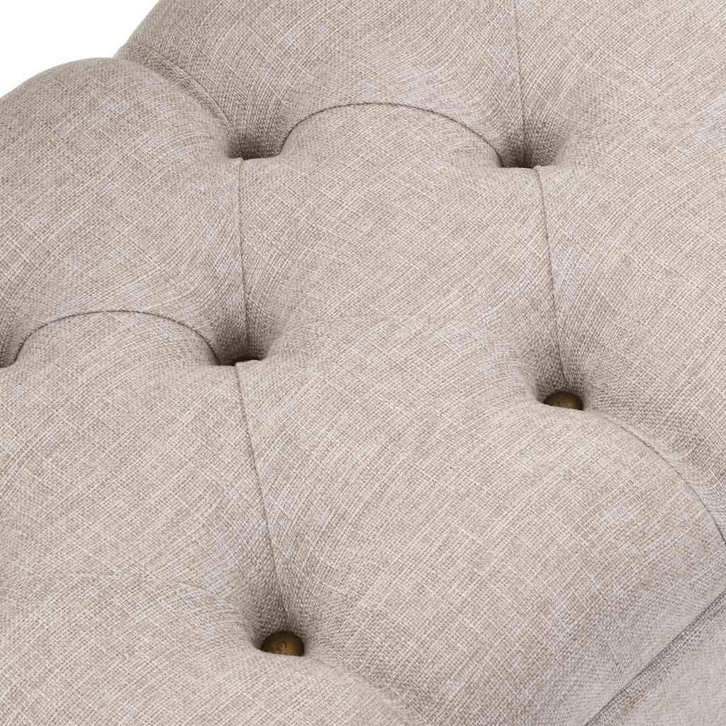 Sandėliavimo suolas su atlošu 110 cm Kreminės spalvos audinys