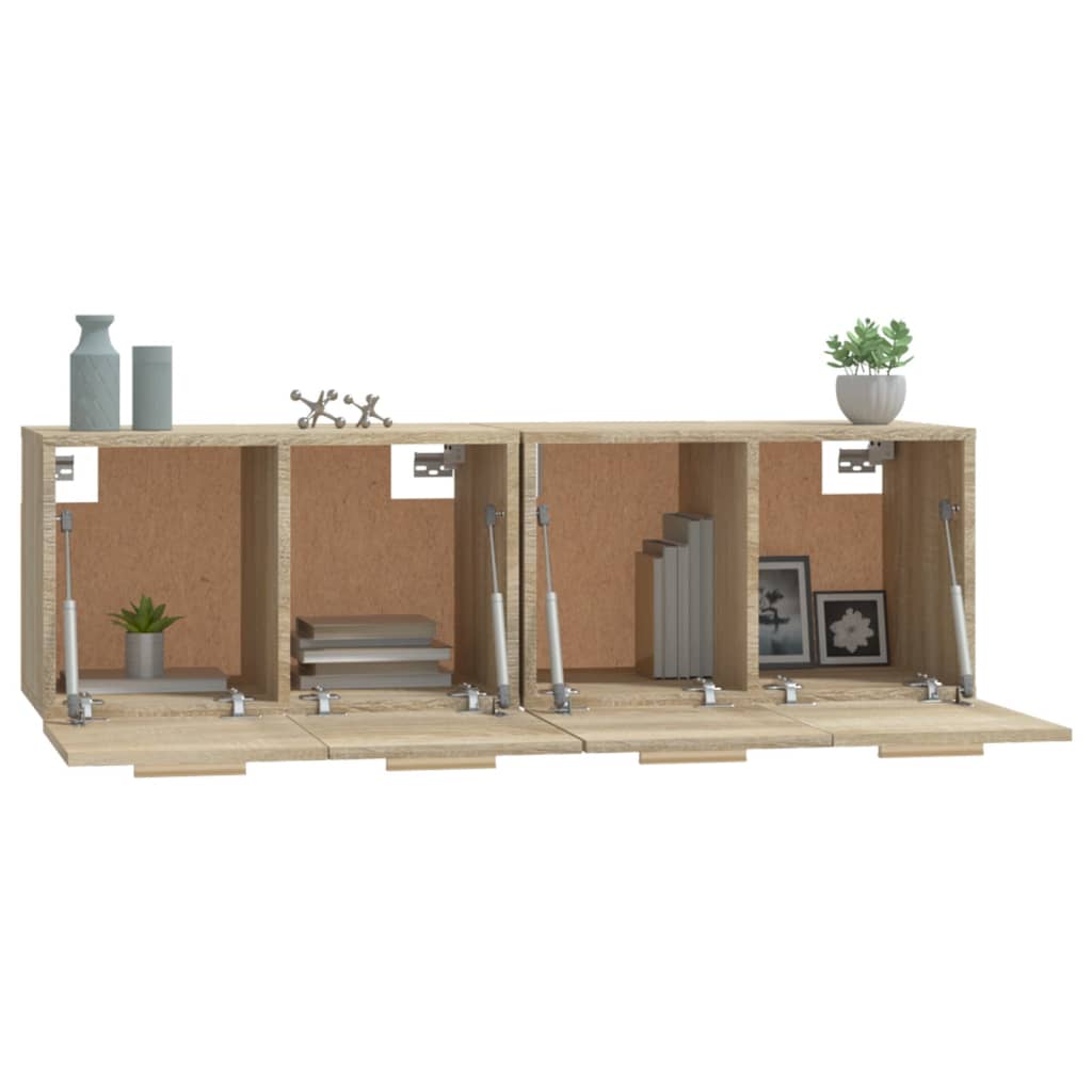 Pie sienas stiprināmi skapīši, 2 gab., ozola, 60x36,5x35 cm, koks