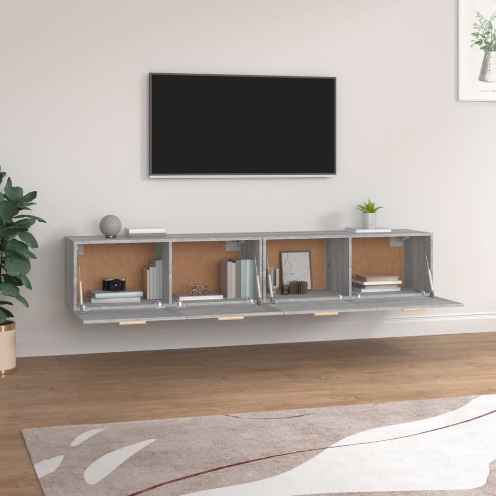 Cabinets, 2 pcs., grey oak, 100x36.5x35cm, wood