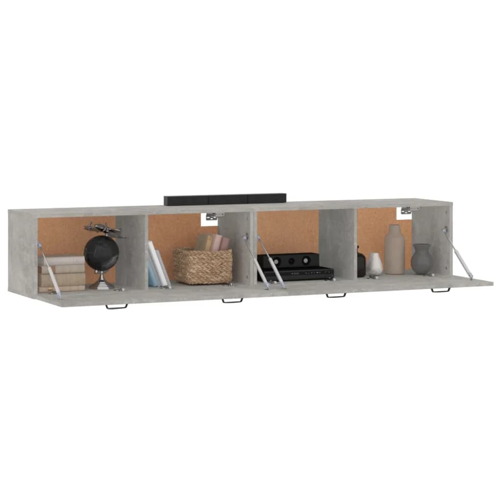 Cabinets, 2 pcs., concrete grey, 100x36.5x35cm, wood