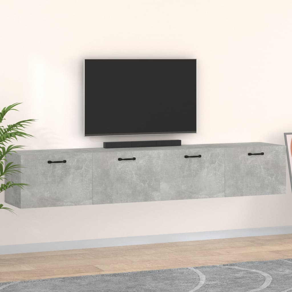 Cabinets, 2 pcs., concrete grey, 100x36.5x35cm, wood