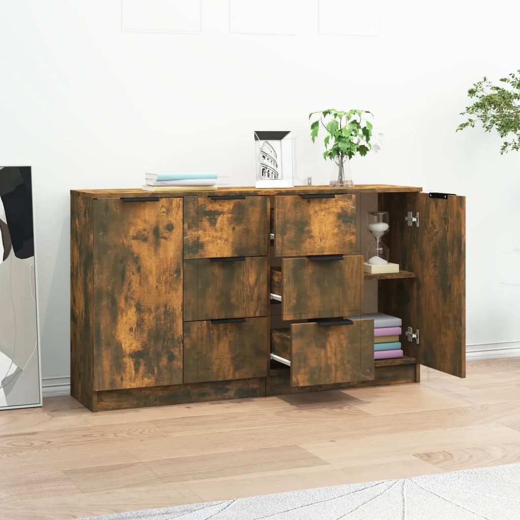 Side tables, 2 pcs, smoky oak, 60x30x70cm, wood