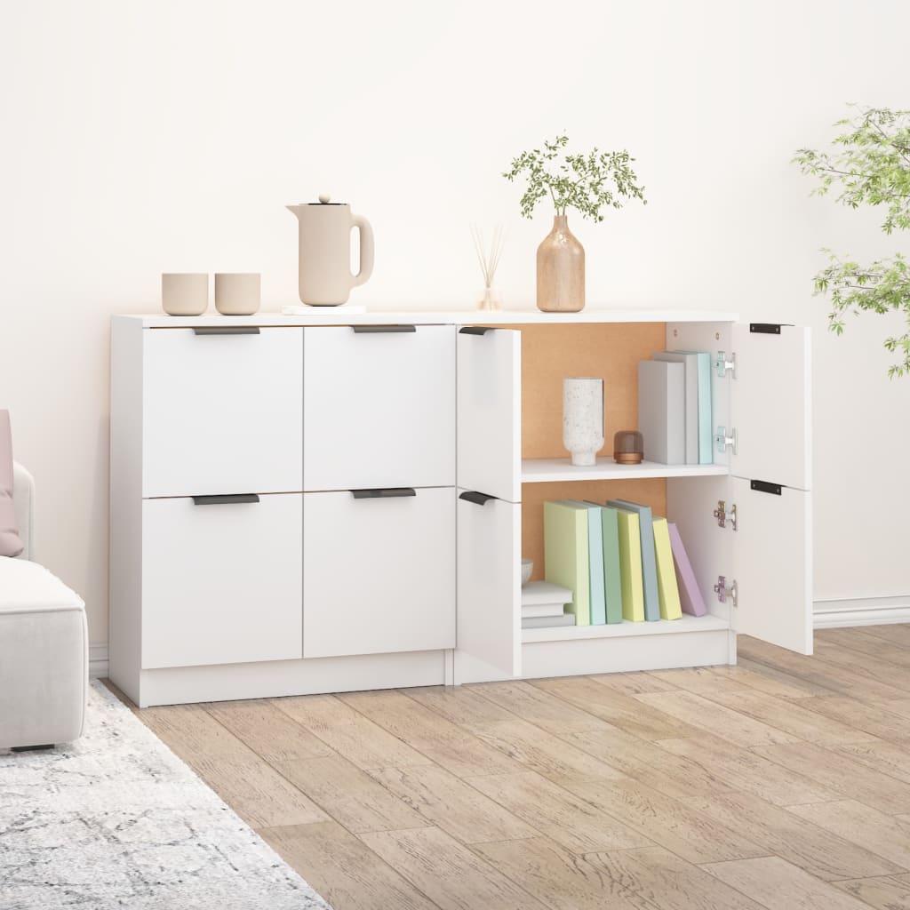 Sideboards, 2 pcs, white, 60x30x70cm, engineered wood