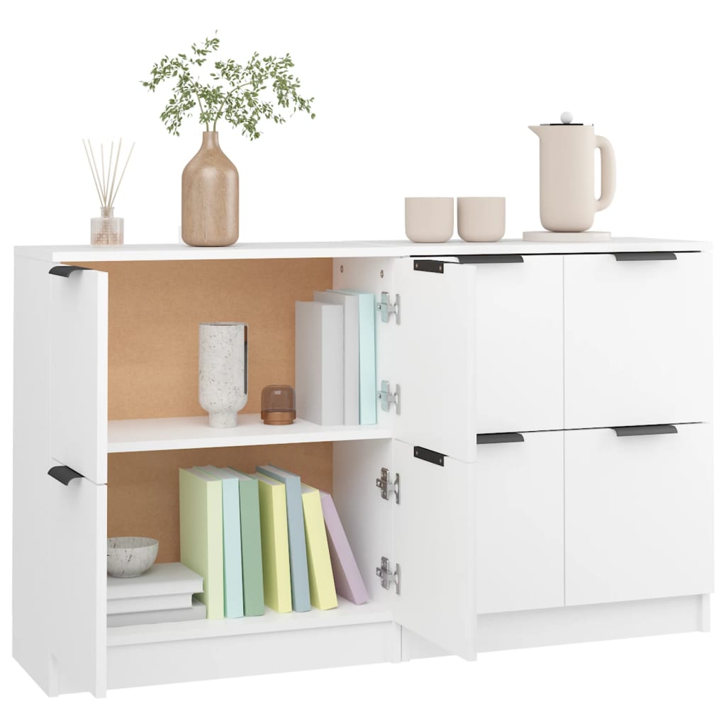 Sideboards, 2 pcs, white, 60x30x70cm, engineered wood