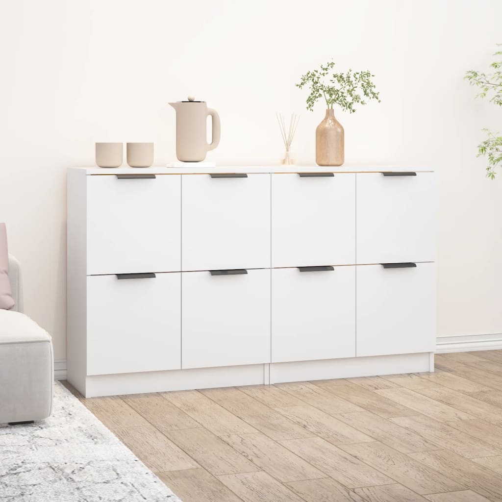 Sideboards, 2 pcs, white, 60x30x70cm, engineered wood