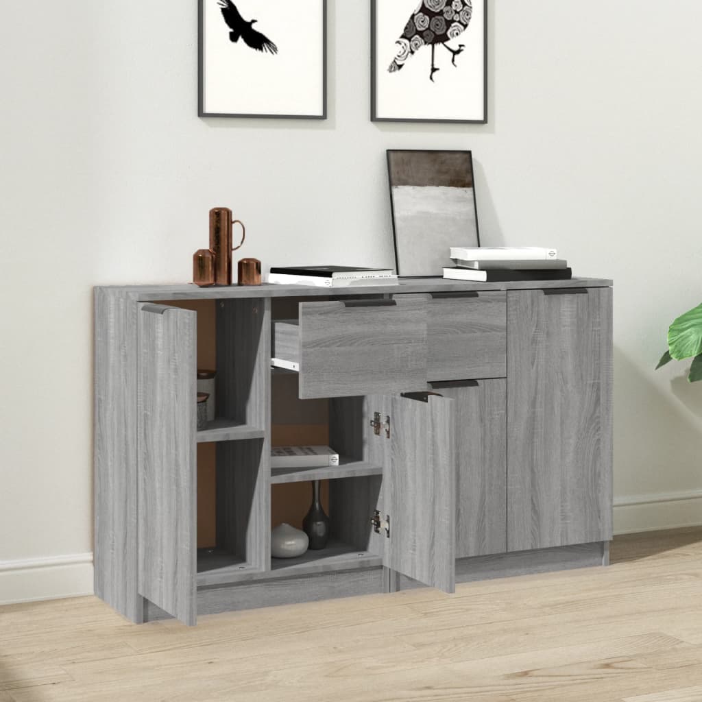 Sideboards, 2 pcs., grey oak, 60x30x70cm, wood