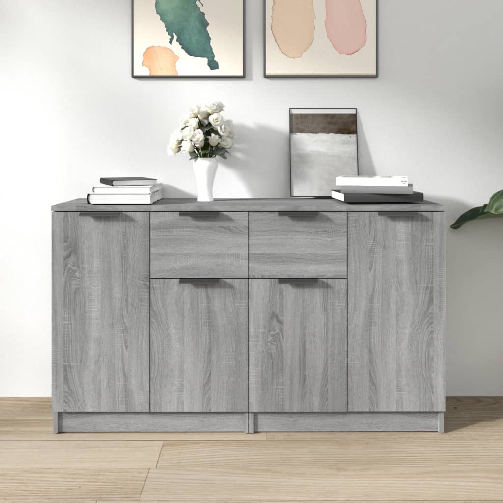 Sideboards, 2 pcs., grey oak, 60x30x70cm, wood