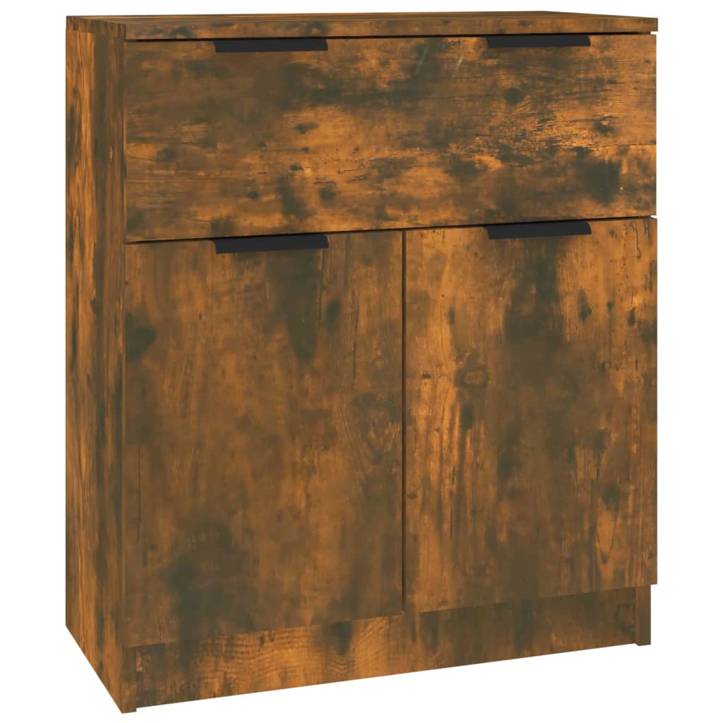 Side cabinets, 3 pcs., smoky oak, engineered wood