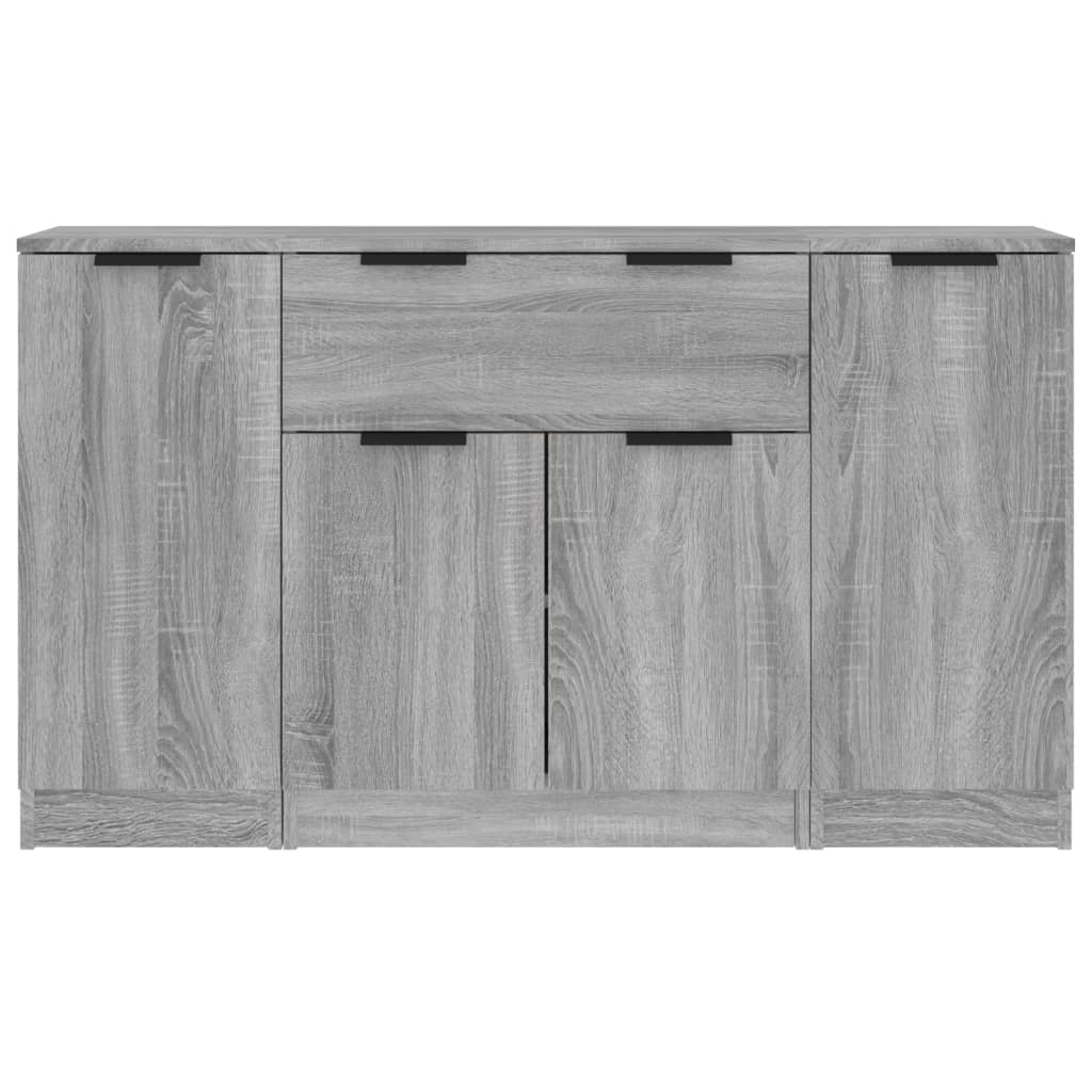 Sideboards, 3 pcs., grey oak, engineered wood