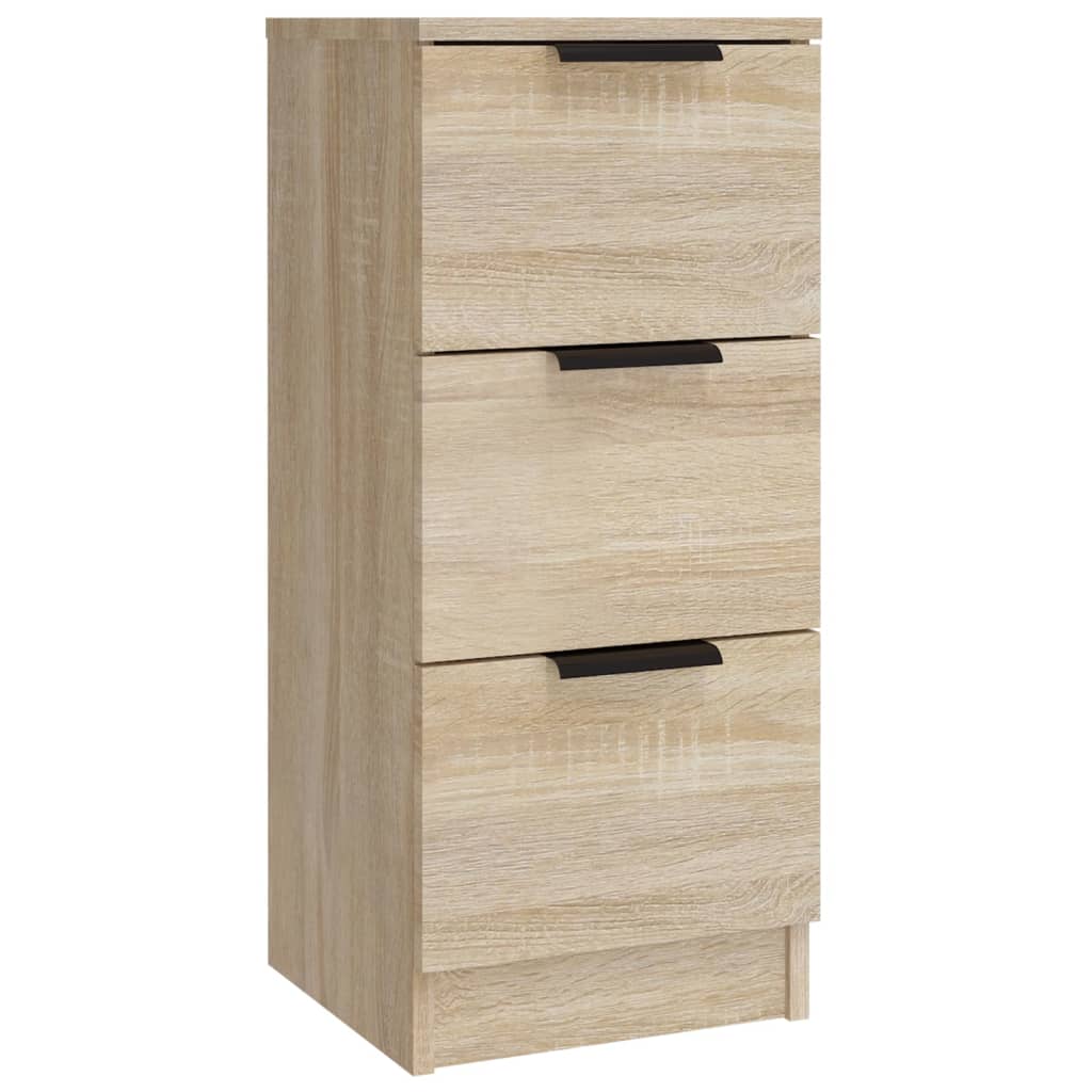 Side cabinets, 3 pcs., smoky oak, engineered wood