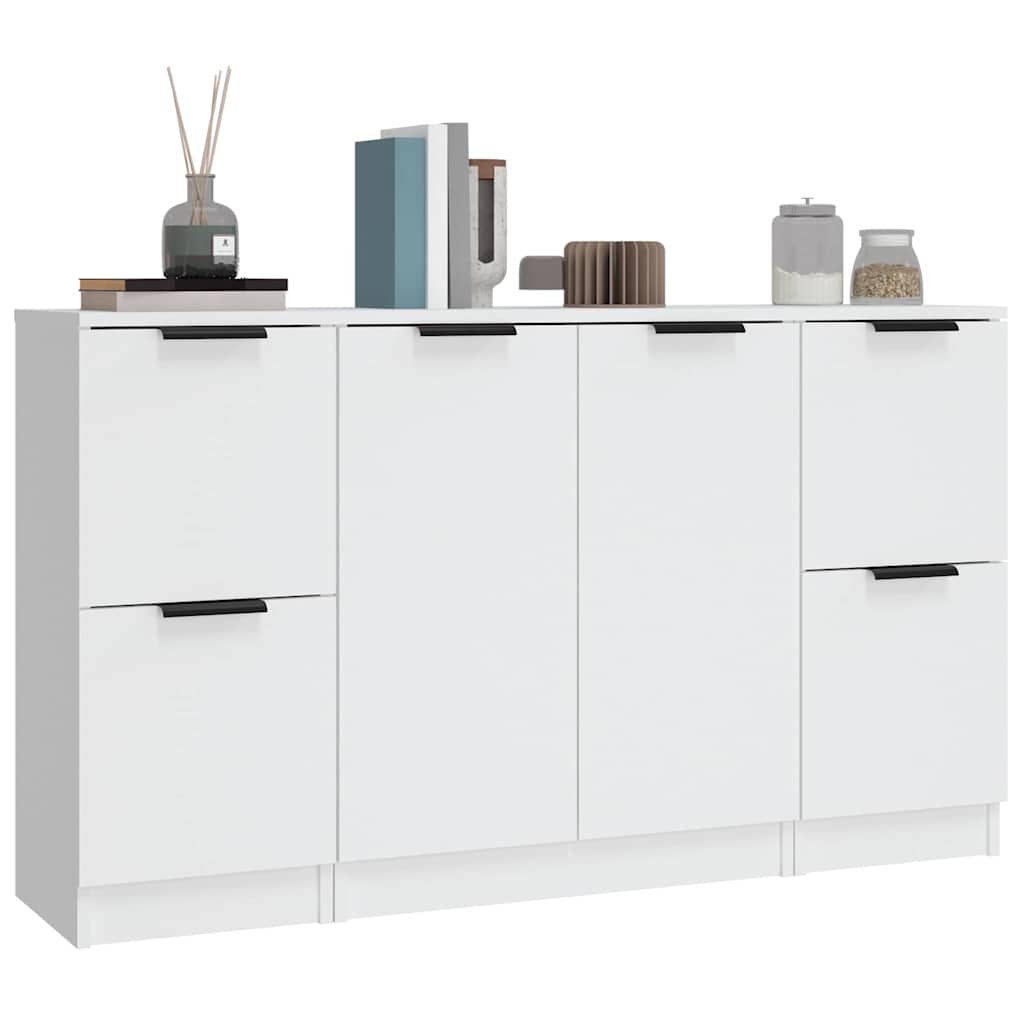 Sideboards, 3 pcs., white, engineered wood