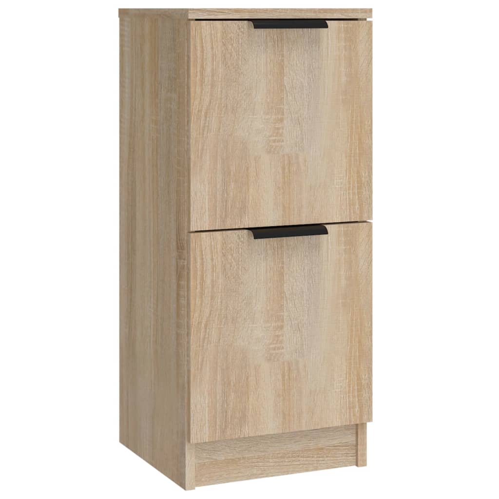 Side cabinets, 3 pcs., smoky oak, engineered wood