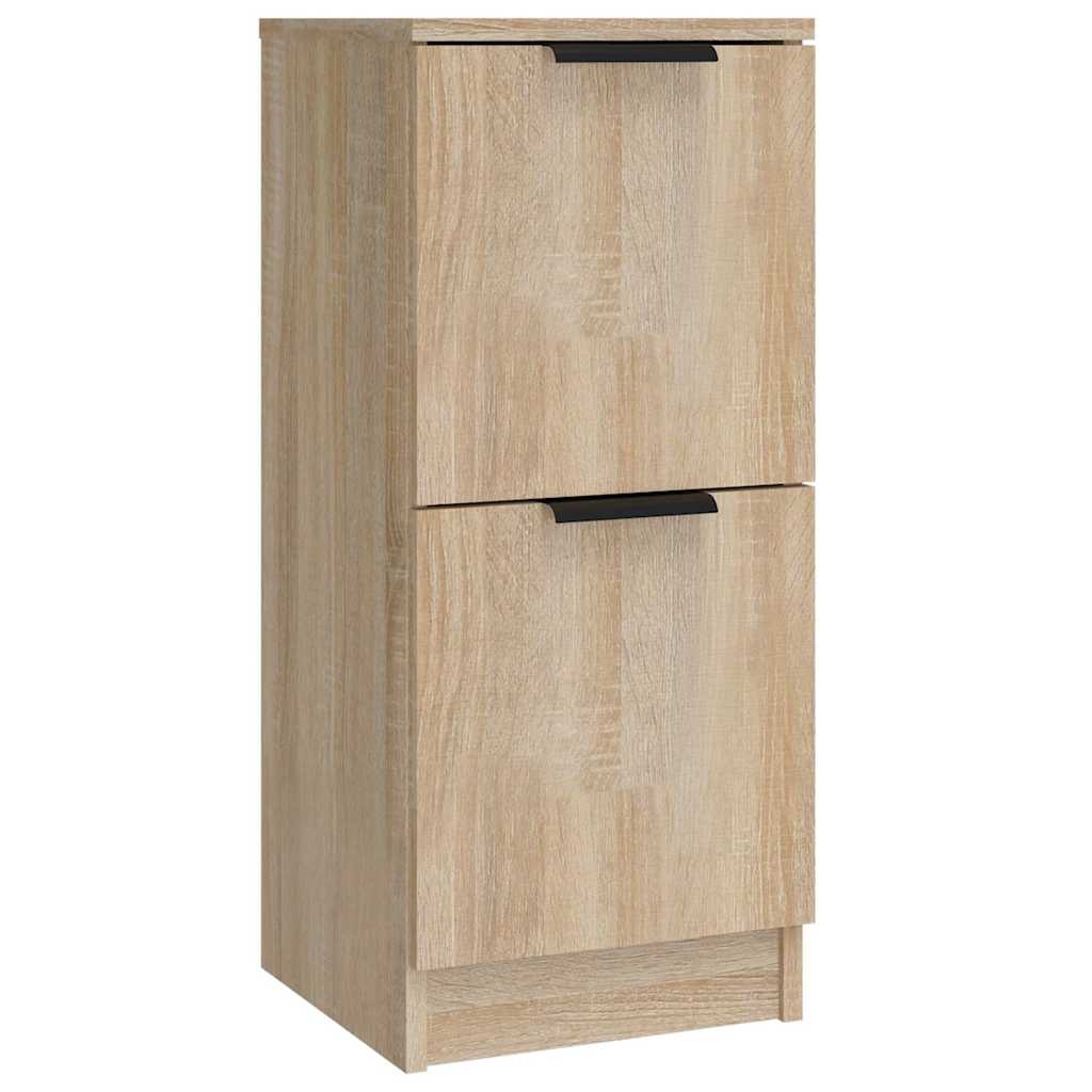 Side cabinets, 3 pcs., smoky oak, engineered wood