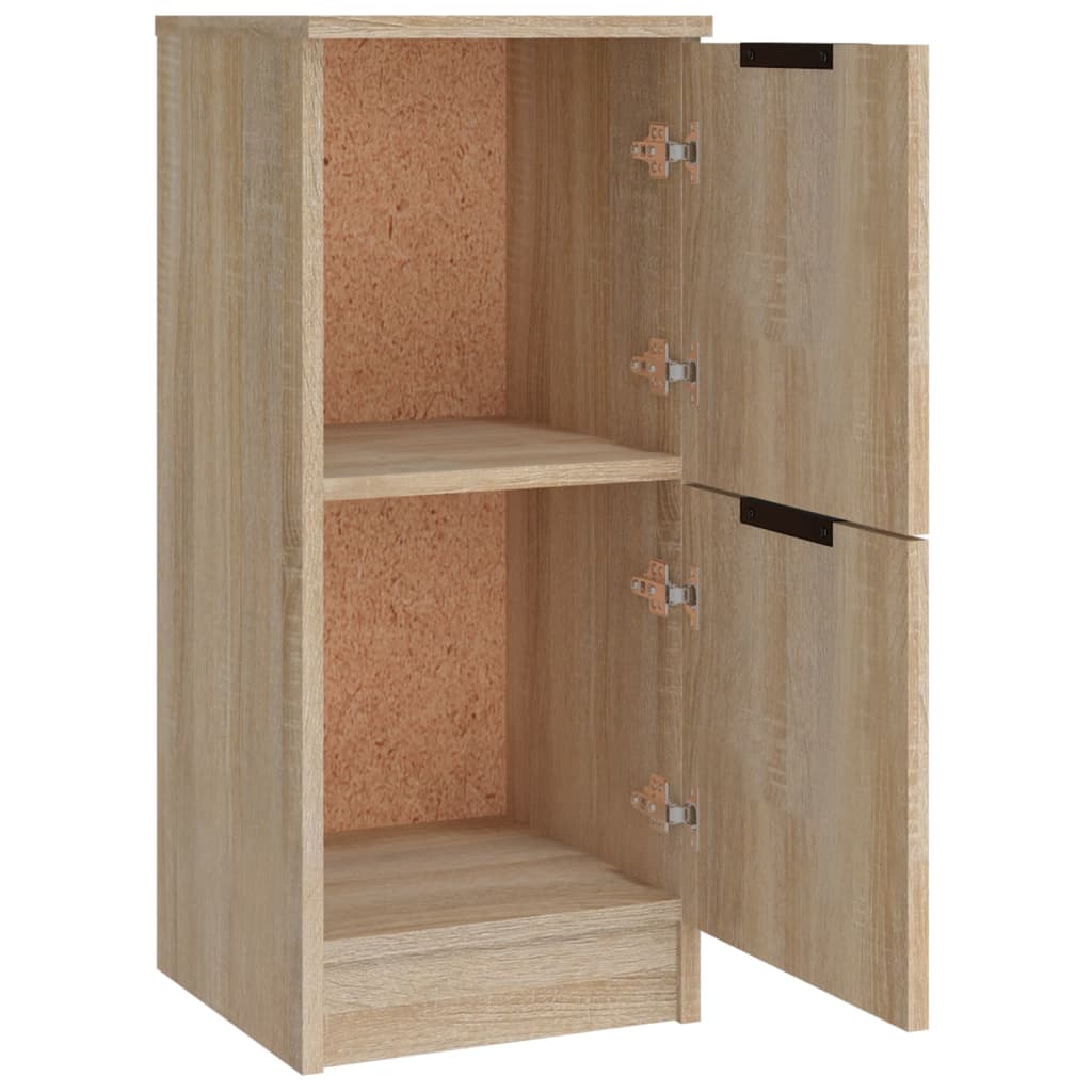 Side cabinets, 3 pcs., smoky oak, engineered wood