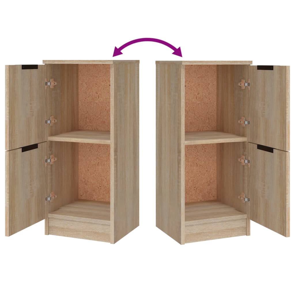 Side cabinets, 3 pcs., smoky oak, engineered wood