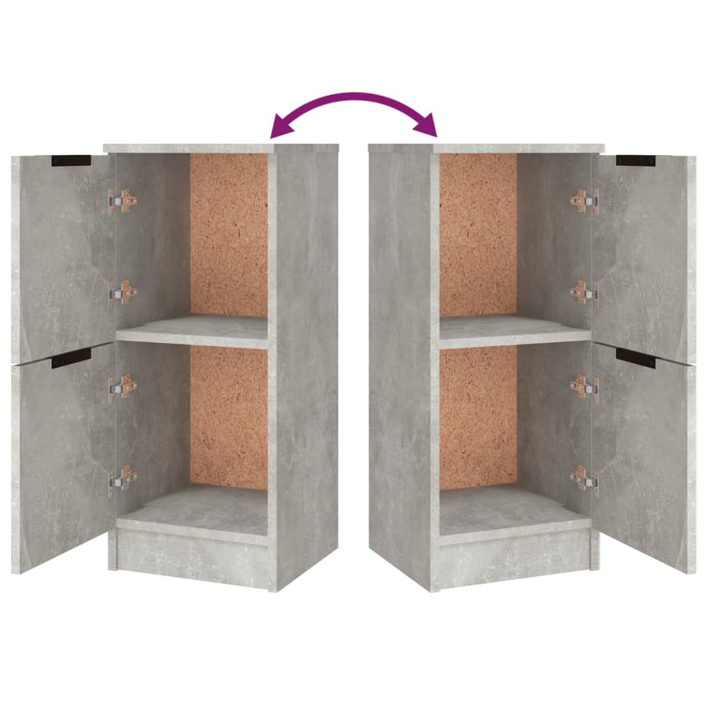 Sideboards, 3 pcs, concrete grey, engineered wood