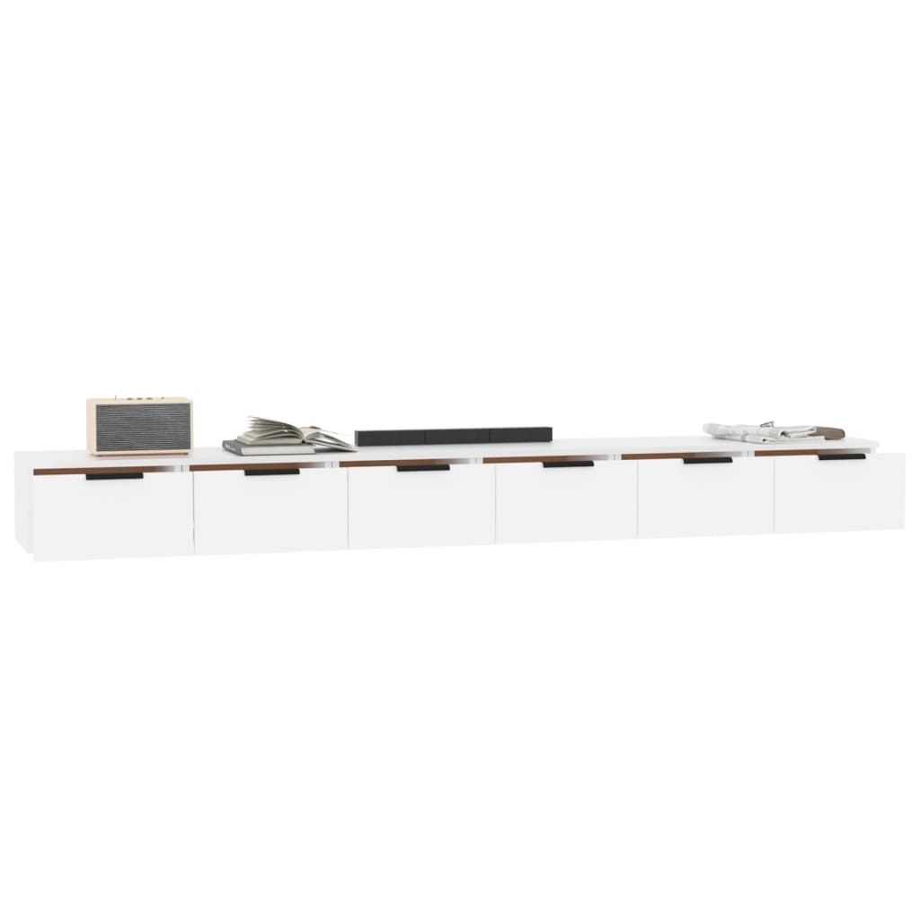 Wall cabinets, 2 pcs, white, 102x30x20cm, wood