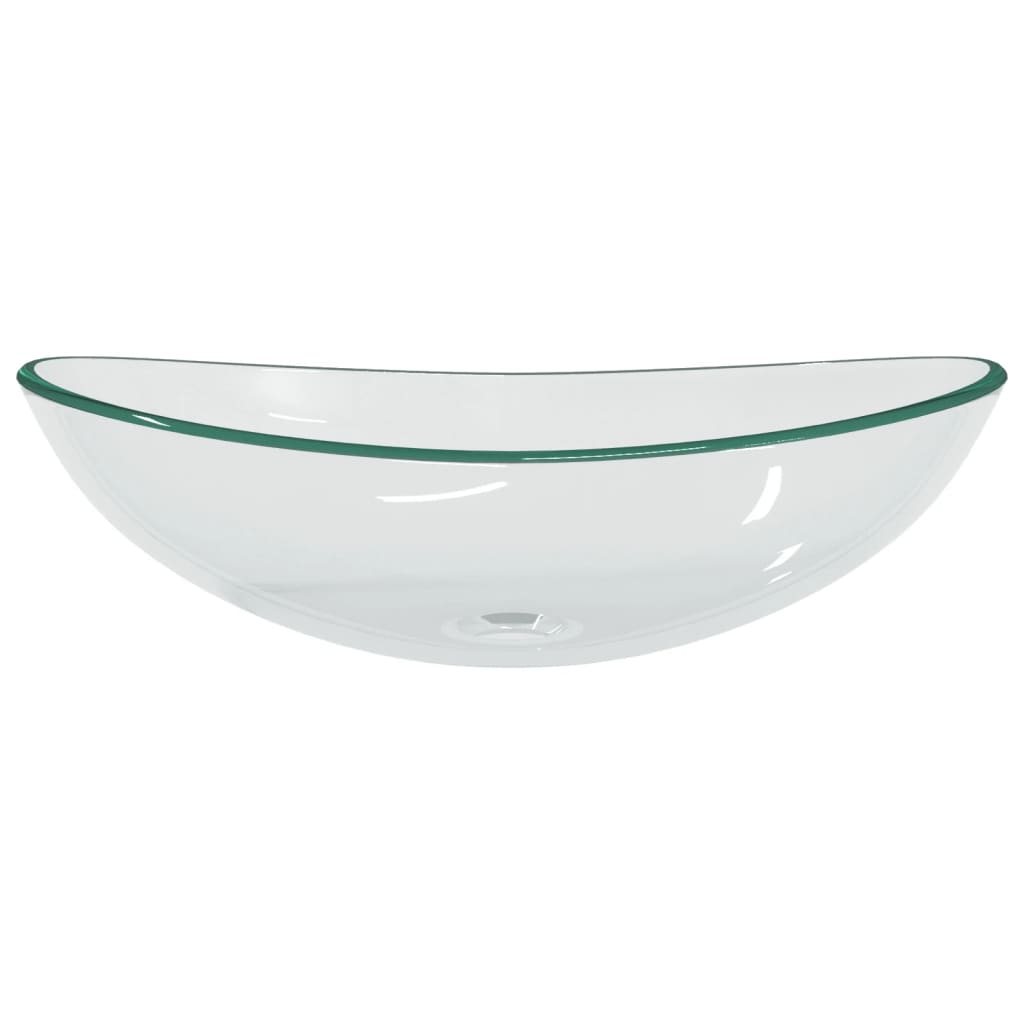 Washbasin, transparent, 54.5x35x15.5cm, tempered glass