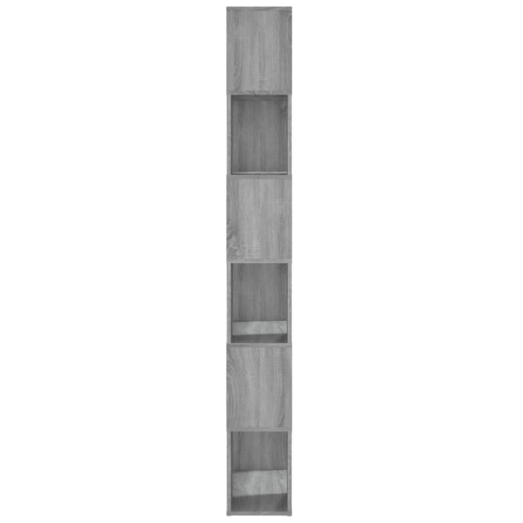 Spintelė knygoms/kambario pertvara, pilka ąžuolo, 60x24x186cm