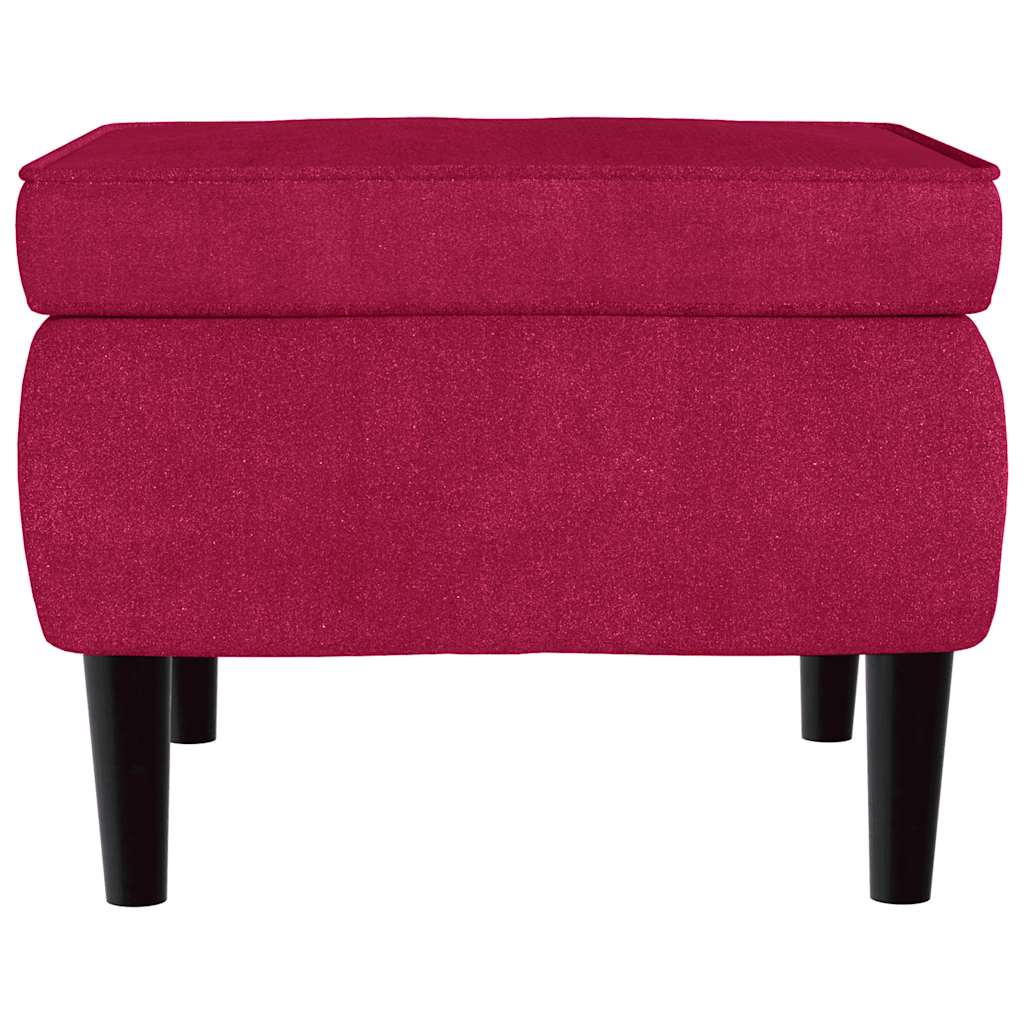 Armchair with a footrest, burgundy, velvet