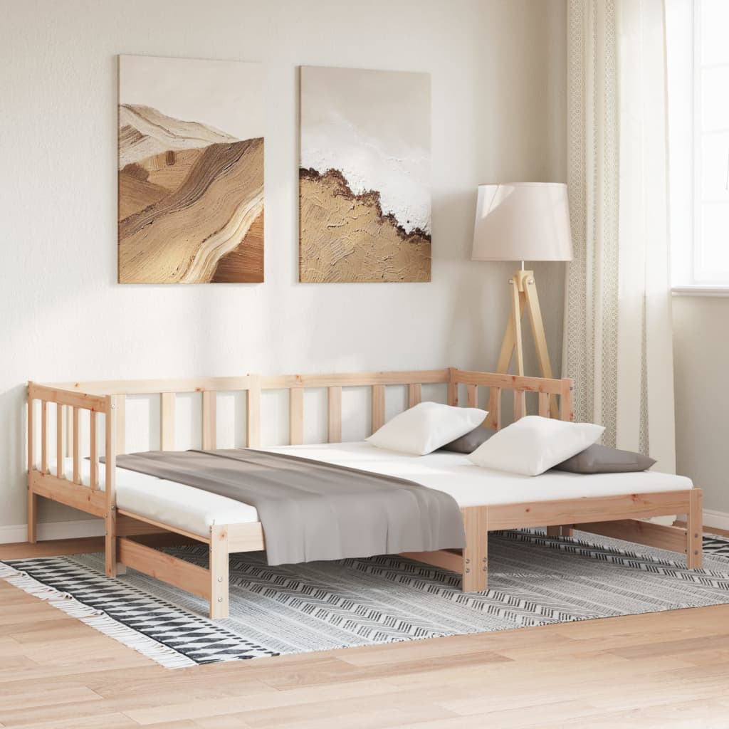 Ištraukiama lova, 2x(80x200)cm, pušies medienos masyvas