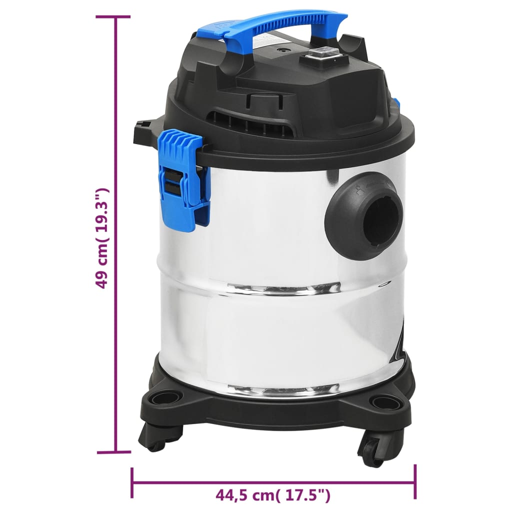 Sausās un mitrās tīrīšanas putekļsūcējs, sudraba, 1200W, 20l