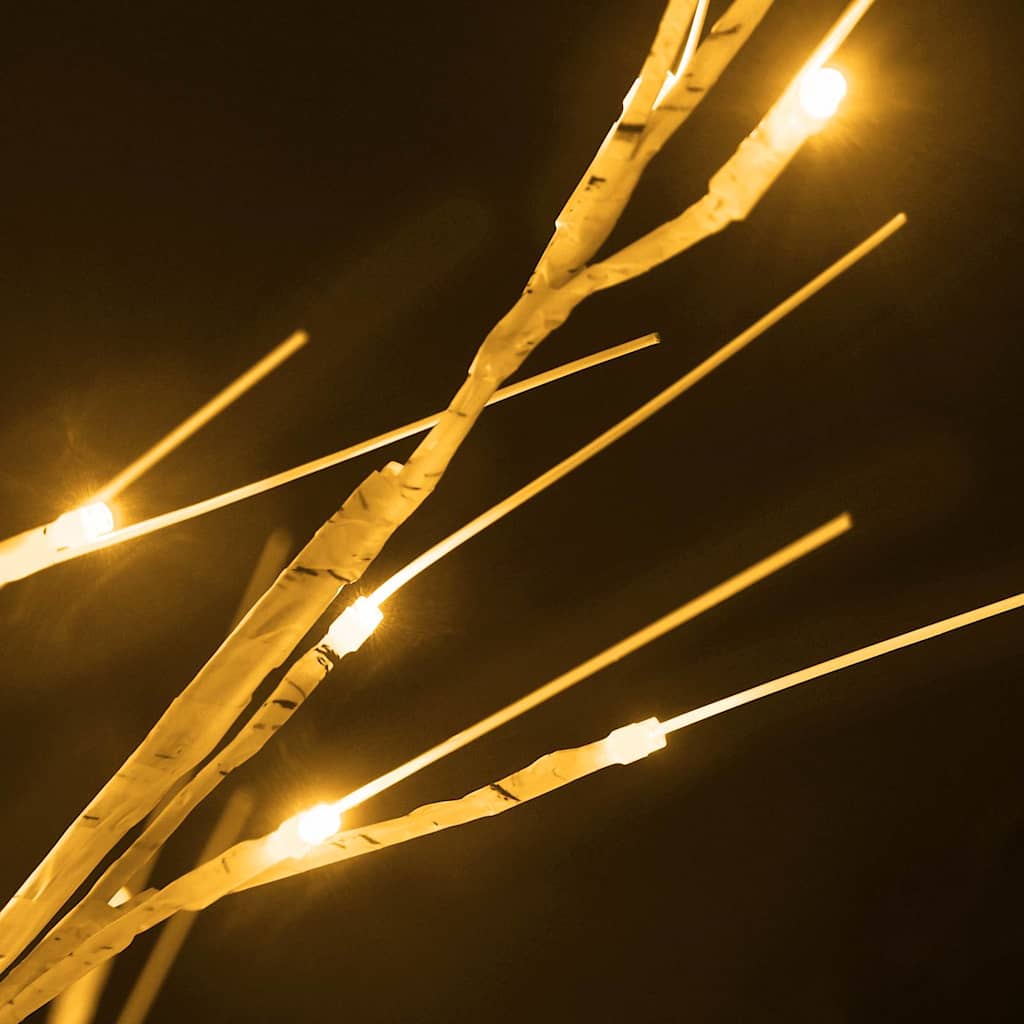 Beržas su 240 šiltų baltų LED lempučių, 300cm, baltas