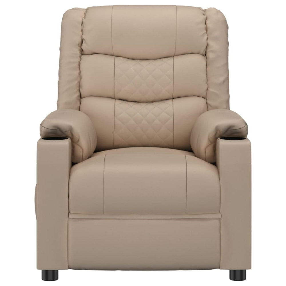 Recliner, cappuccino color, artificial leather