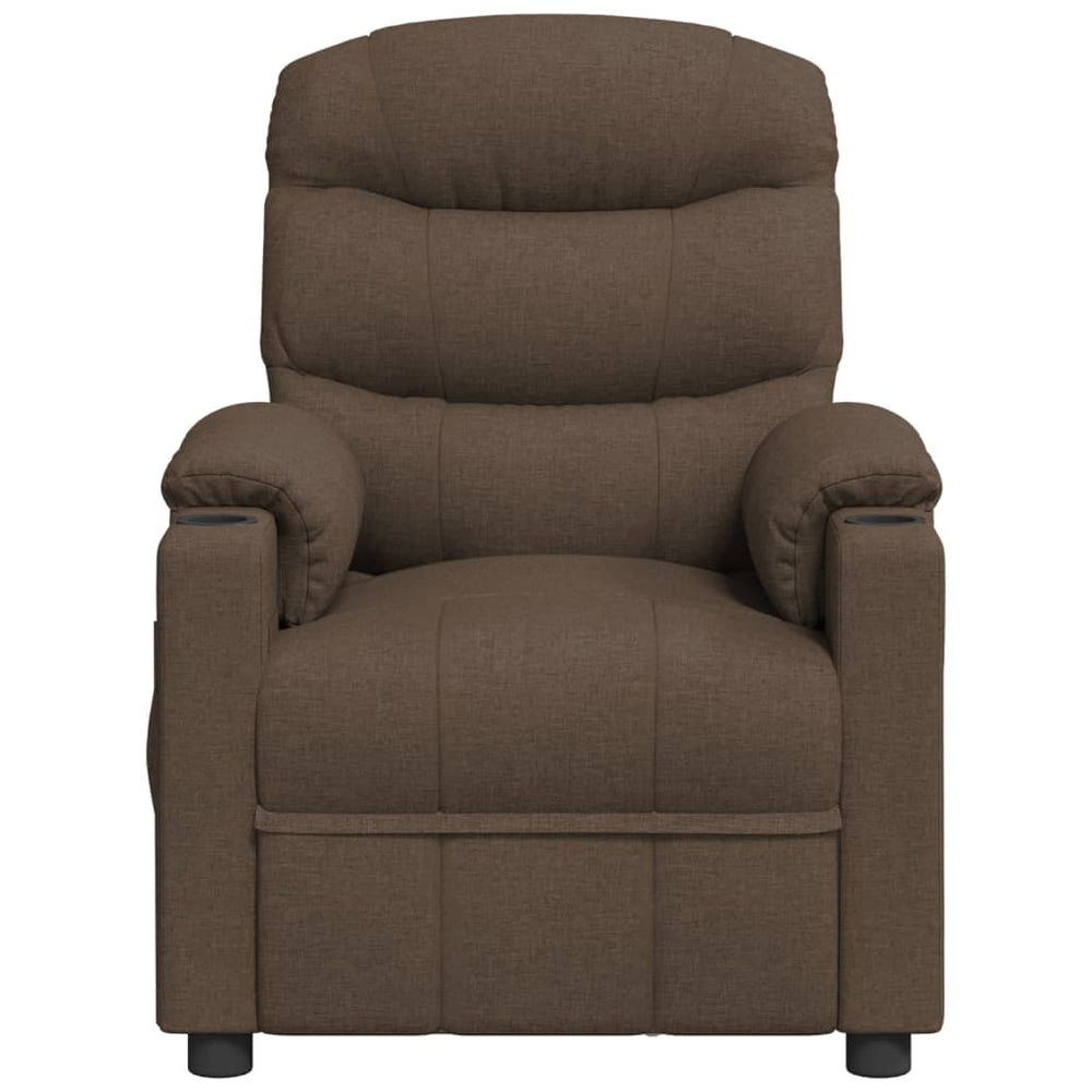 Reclining armchair, brown, fabric