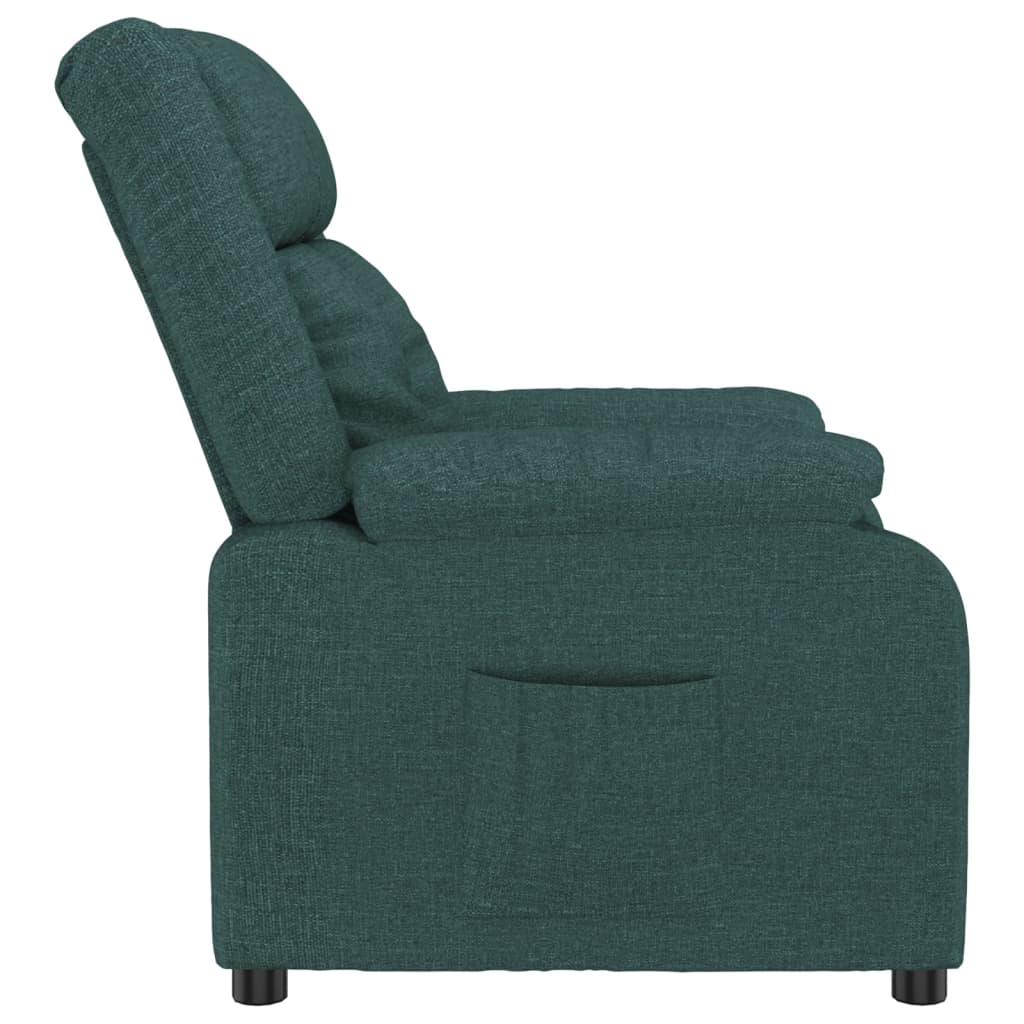 Recliner, dark green, fabric