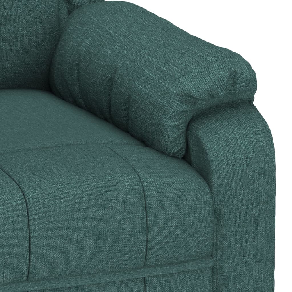 Recliner, dark green, fabric