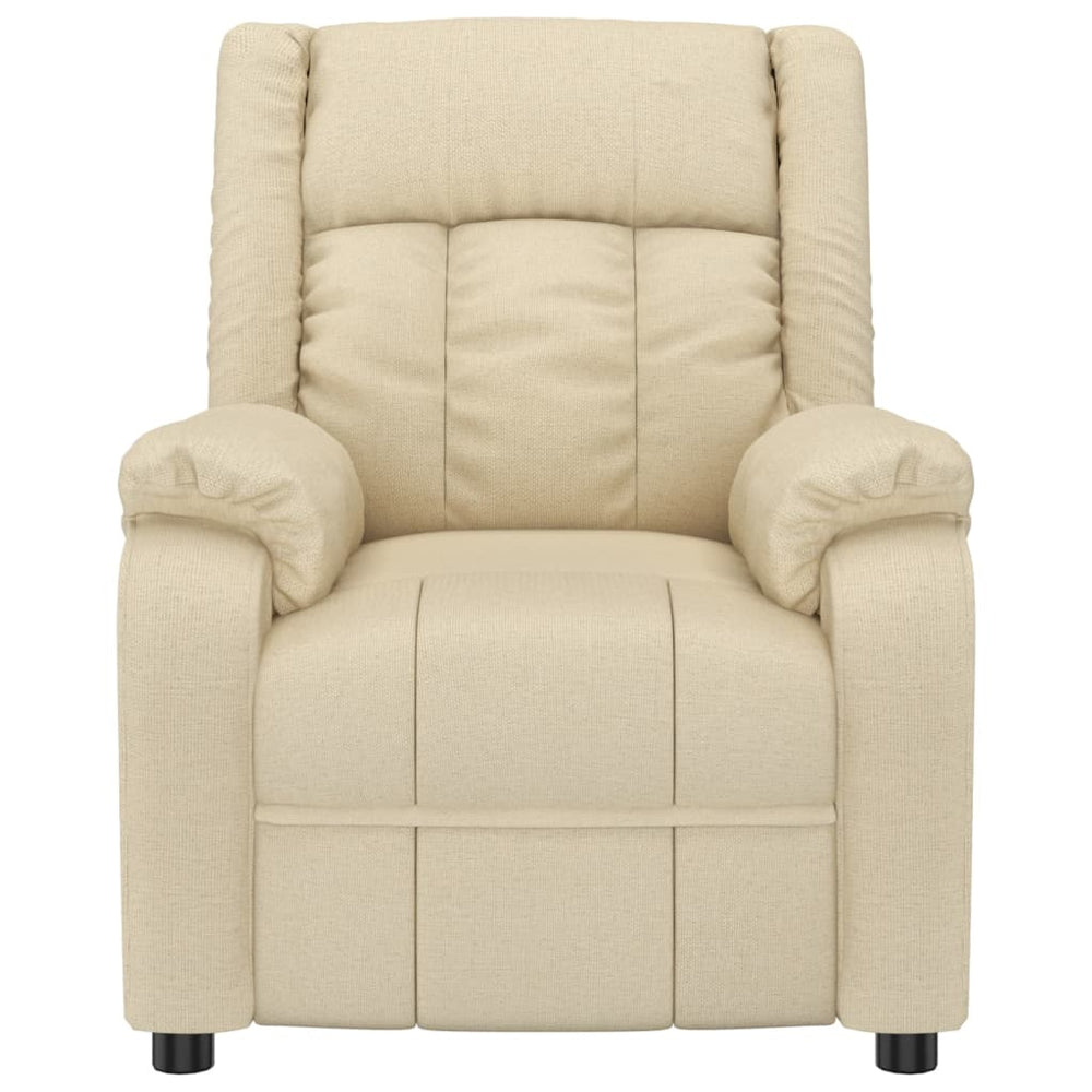 Recliner armchair, cream-colored, fabric