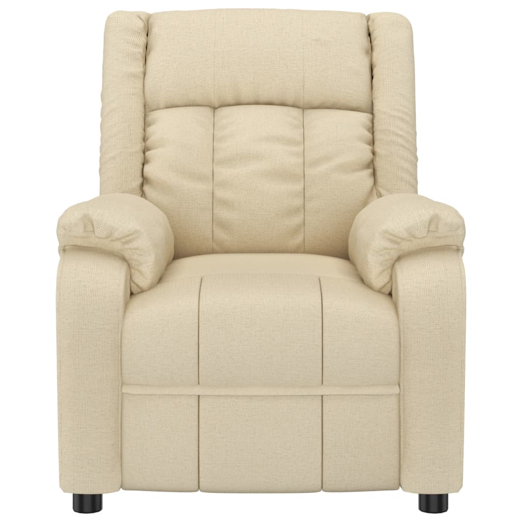 Recliner armchair, cream-colored, fabric