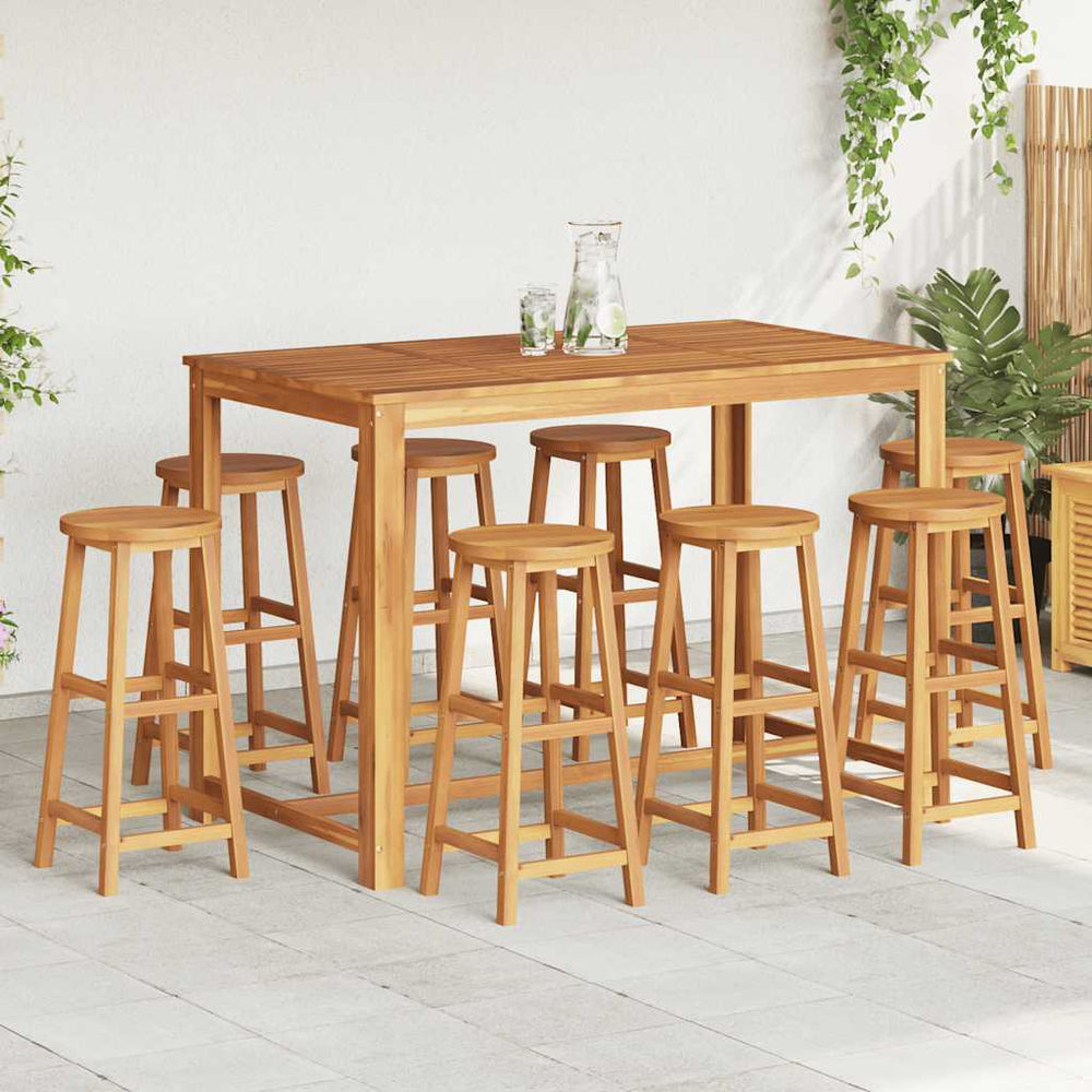 Bar stools, 8 pcs, solid acacia wood
