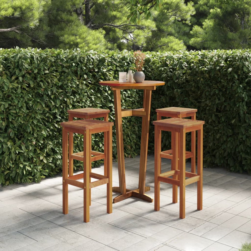 Bar stools, 4 pcs., solid acacia wood