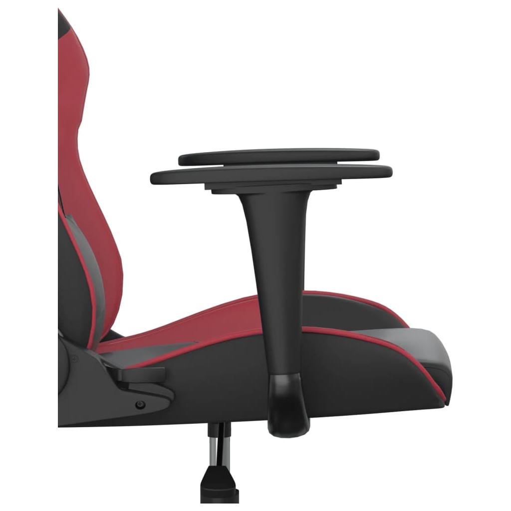 Masažinė žaidimų kėdė, juoda ir vyno raudona, dirbtinė oda (34540)