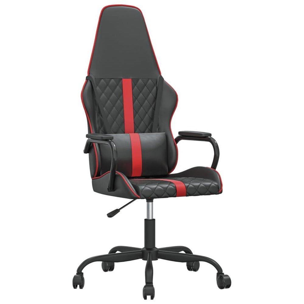 Masažinė žaidimų kėdė, raudonos ir juodos spalvos, dirbtinė oda (34555)