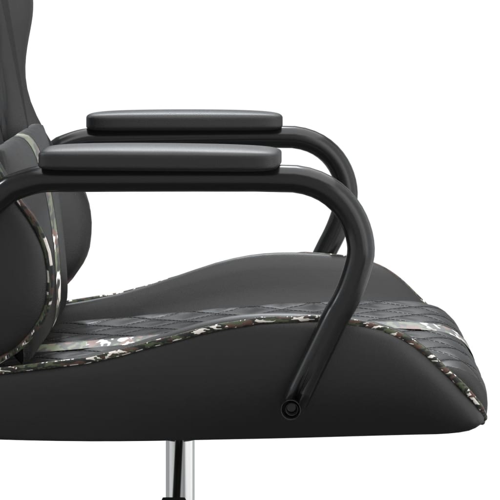 Masažinė žaidimų kėdė, kamufliažinė ir juoda, dirbtinė oda