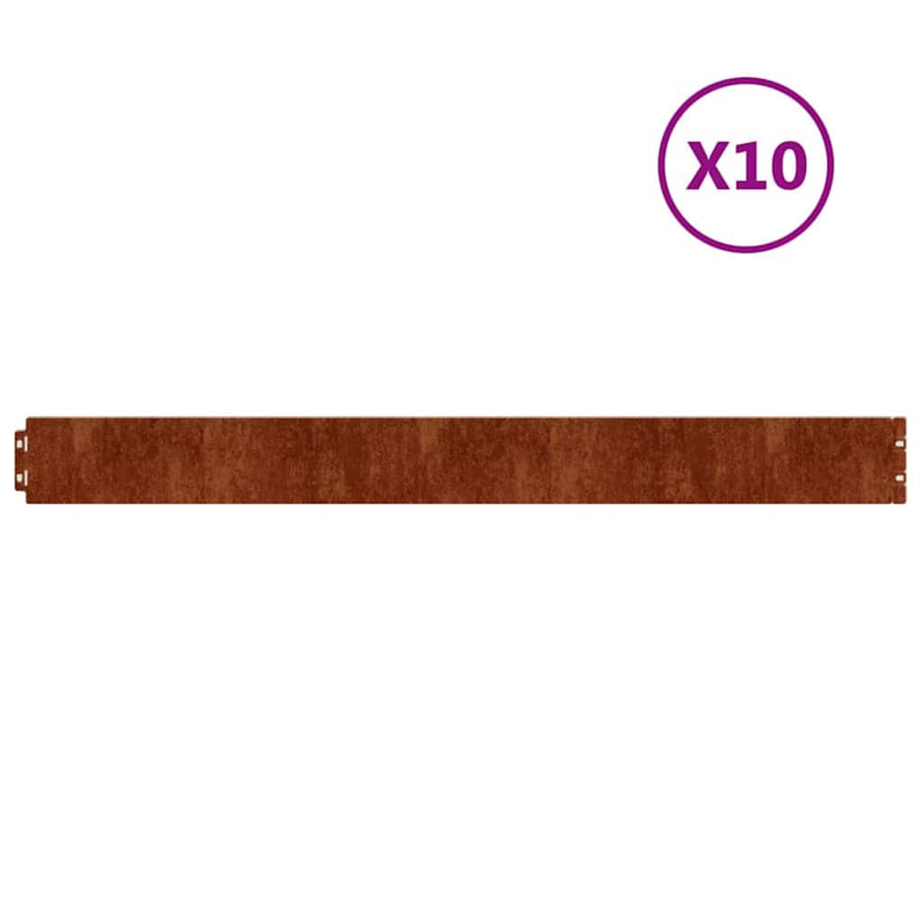 Vejos apvadai, 10vnt., 10x103cm, lankstus Corten plienas
