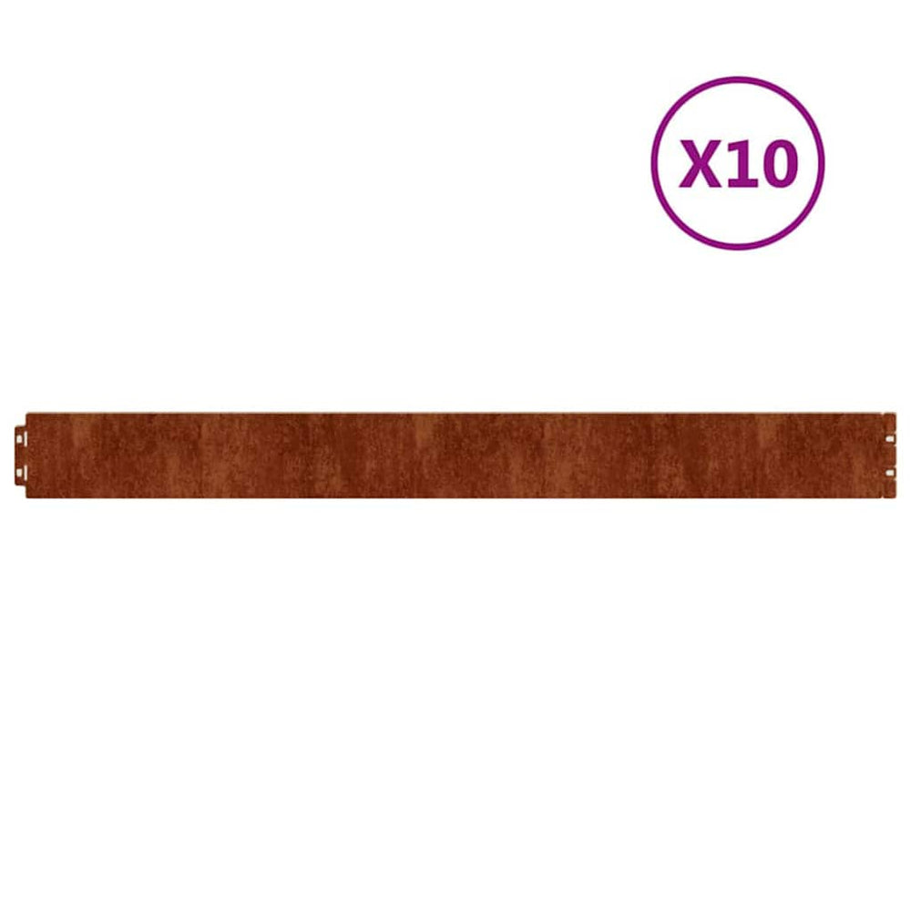 Vejos apvadai, 10vnt., 10x103cm, lankstus Corten plienas