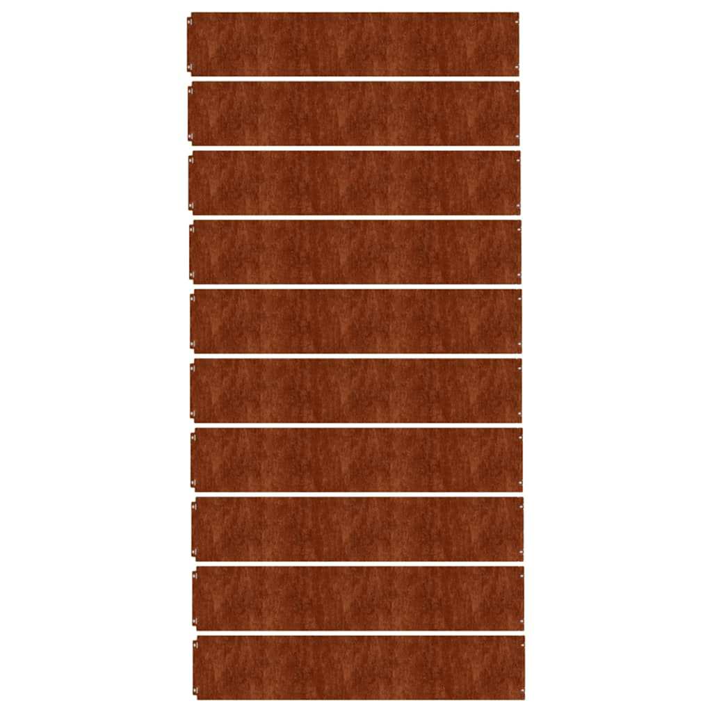 Vejos apvadai, 10vnt., 20x103cm, lankstus Corten plienas