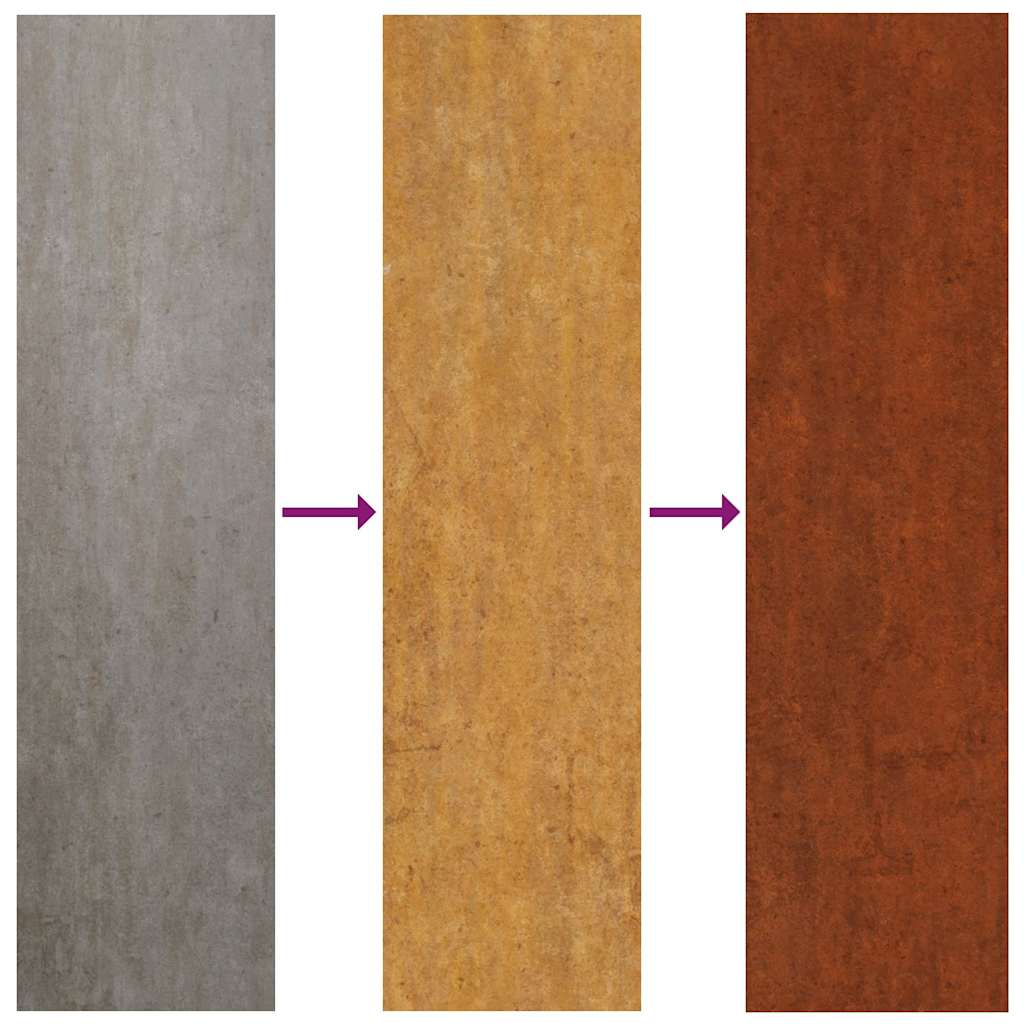 Vejos apvadai, 10vnt., 25x103cm, lankstus Corten plienas