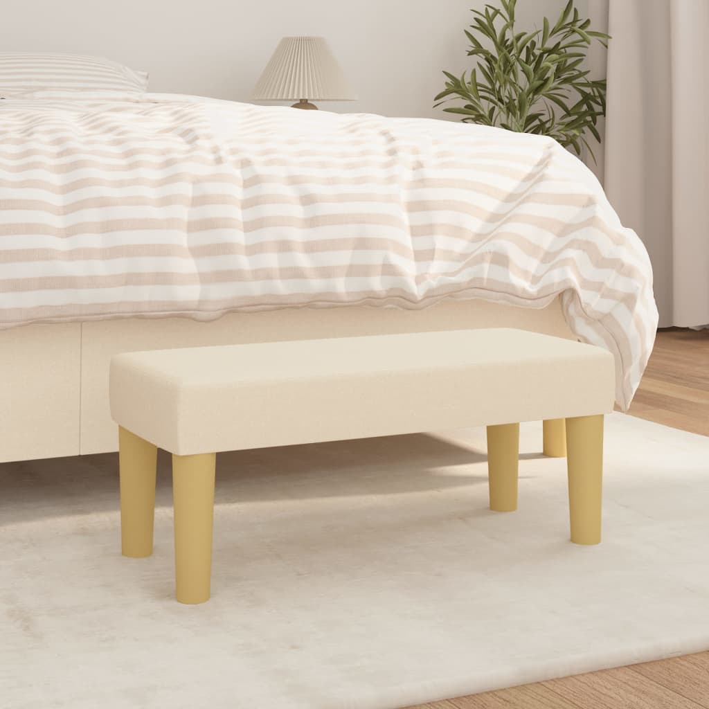 Bench, cream, 70x30x30cm, fabric
