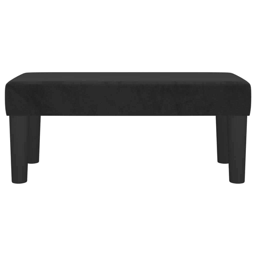 Bench, black, 70x30x30cm, velvet