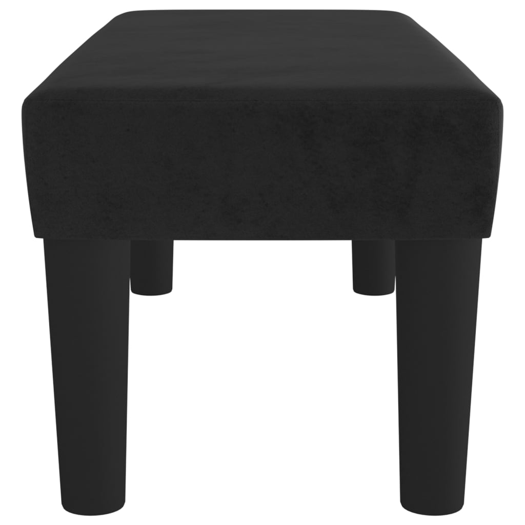 Bench, black, 70x30x30cm, velvet
